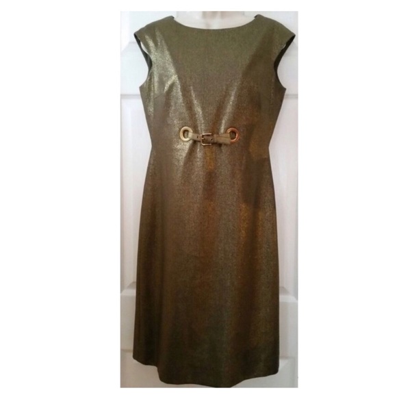 ✨ Per Se gold metallic sheath dress✨ - Picture 1 of 5